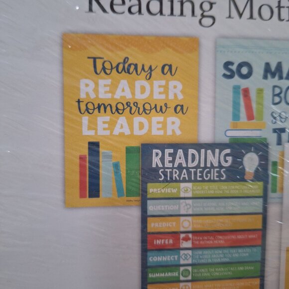 Reading Motivational Posters Kids Teachers Classroom Library Home School - Picture 3 of 9